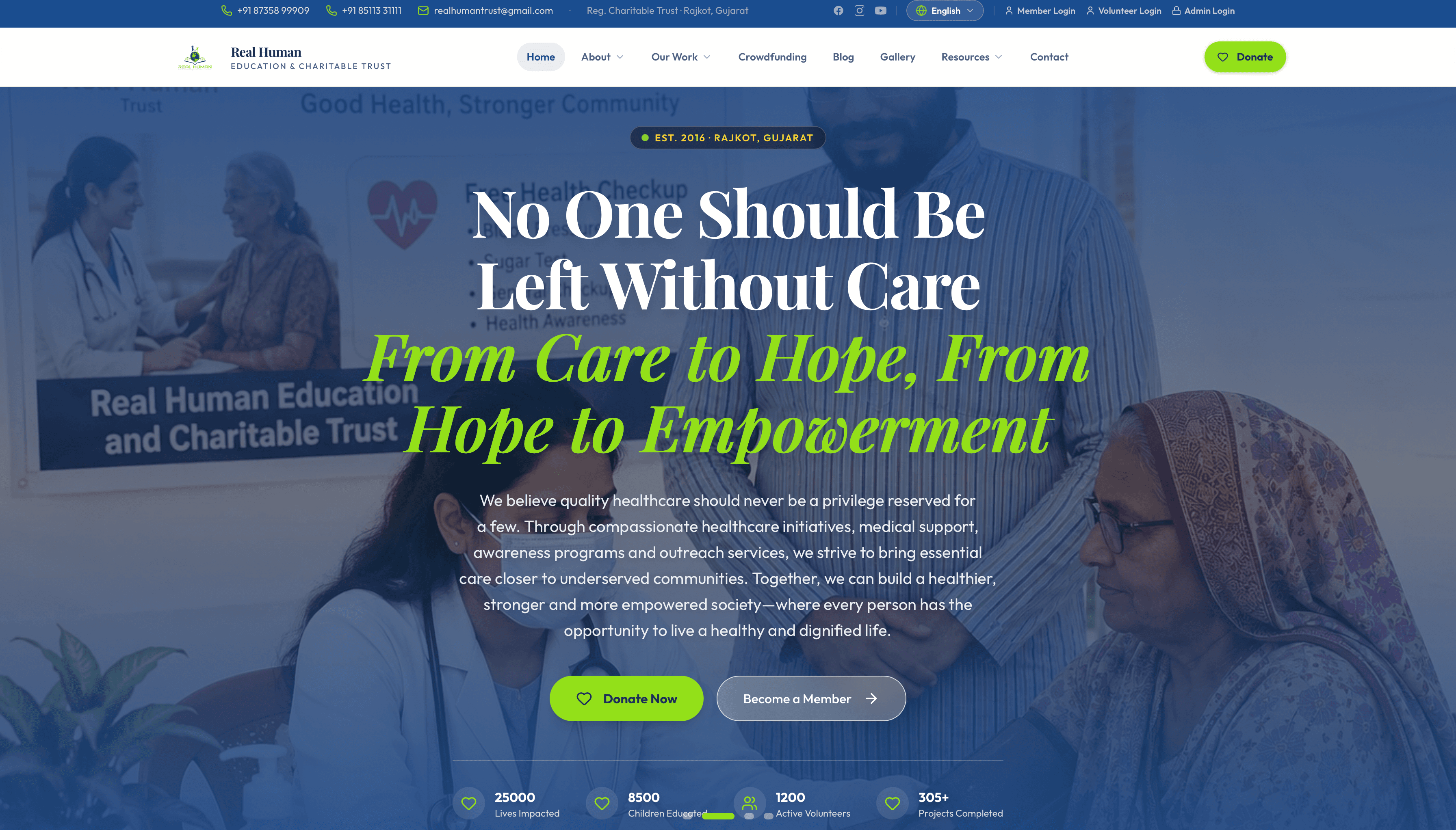 Real Human Trust - NGO & Social Welfare Case Study Screenshots